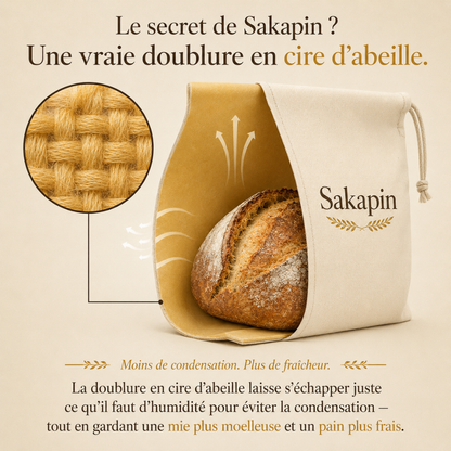 Sacs à pain premium 100 % coton et cire d’abeille