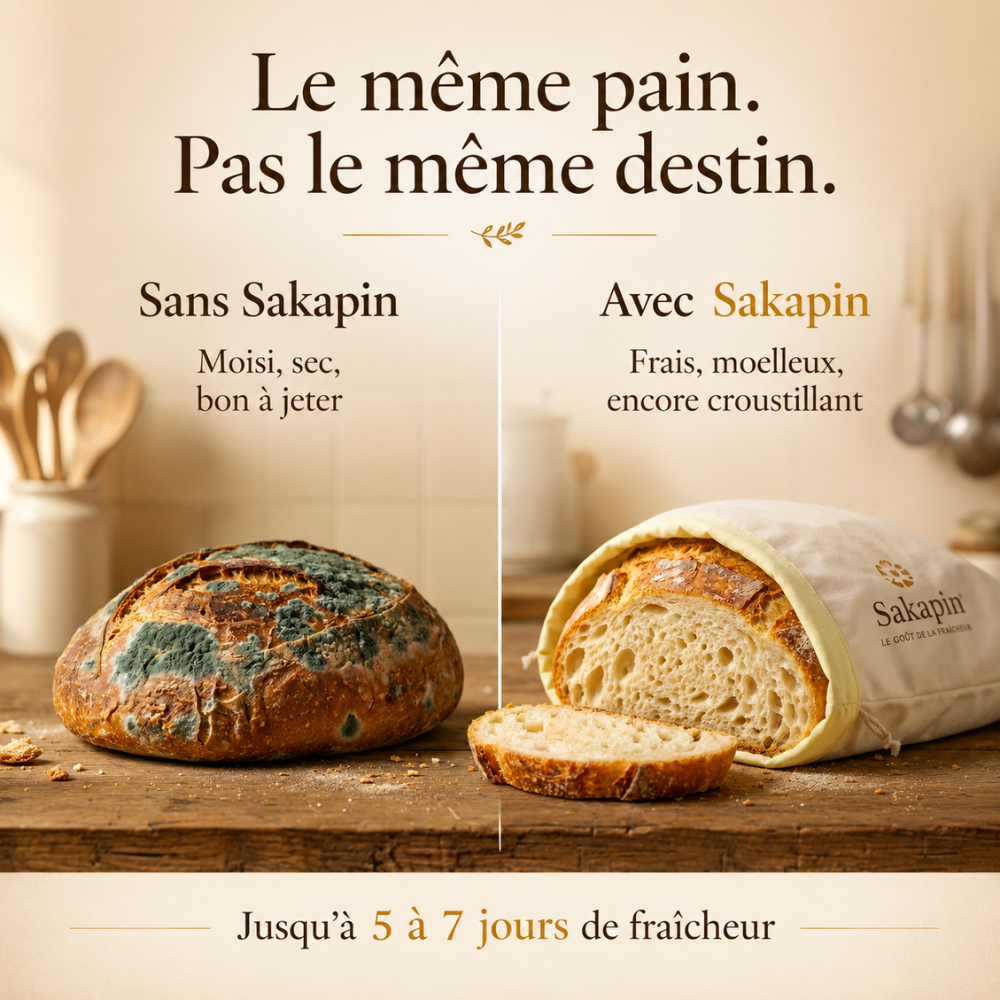 Sacs à pain premium 100 % coton et cire d’abeille