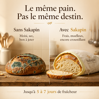 Sacs à pain premium 100 % coton et cire d’abeille