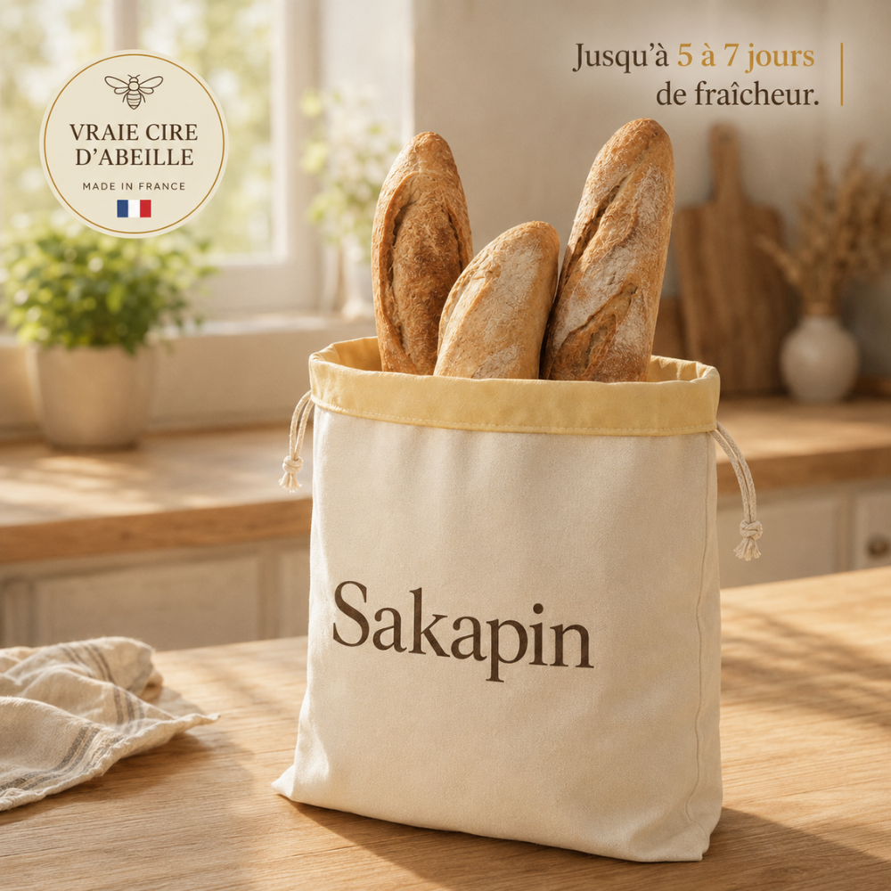 Sacs à pain premium 100 % coton et cire d’abeille